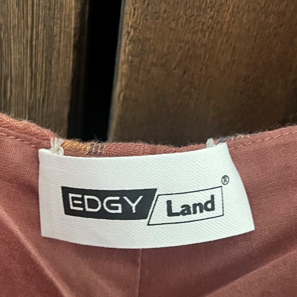 Edgy Land Cami High Waist Wrap Over Slit Pocket Pleated Stripe Jumpsuit Size M - Picture 5 of 8